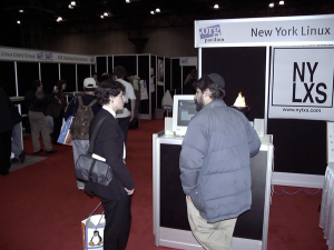 Wendy Seltzer and Ruben Safir looking at the Picture Book config files